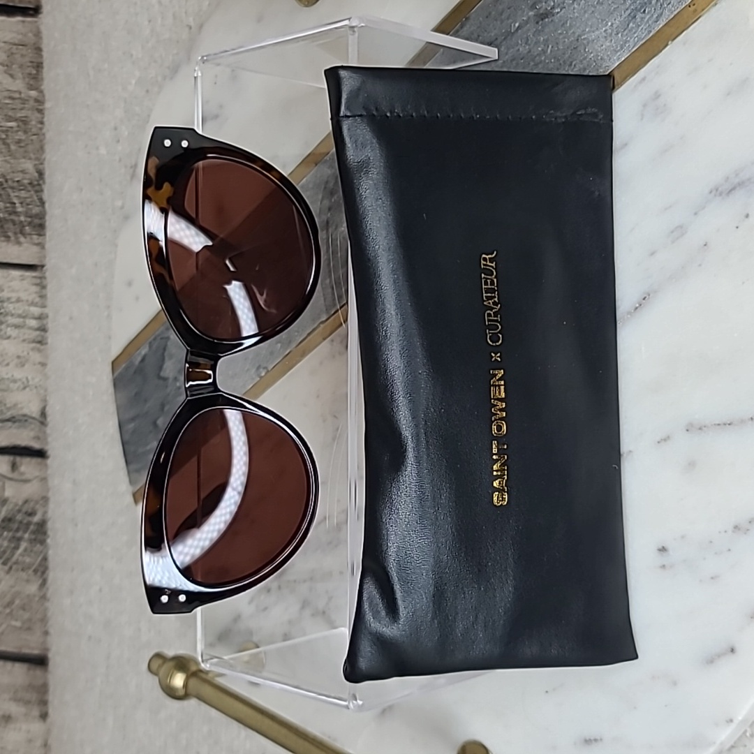 Saint Owen X Curateur Wylde Tortoise Shell Cat Eye Sunglasses Brown/Black - Nwt — image 4 of 8